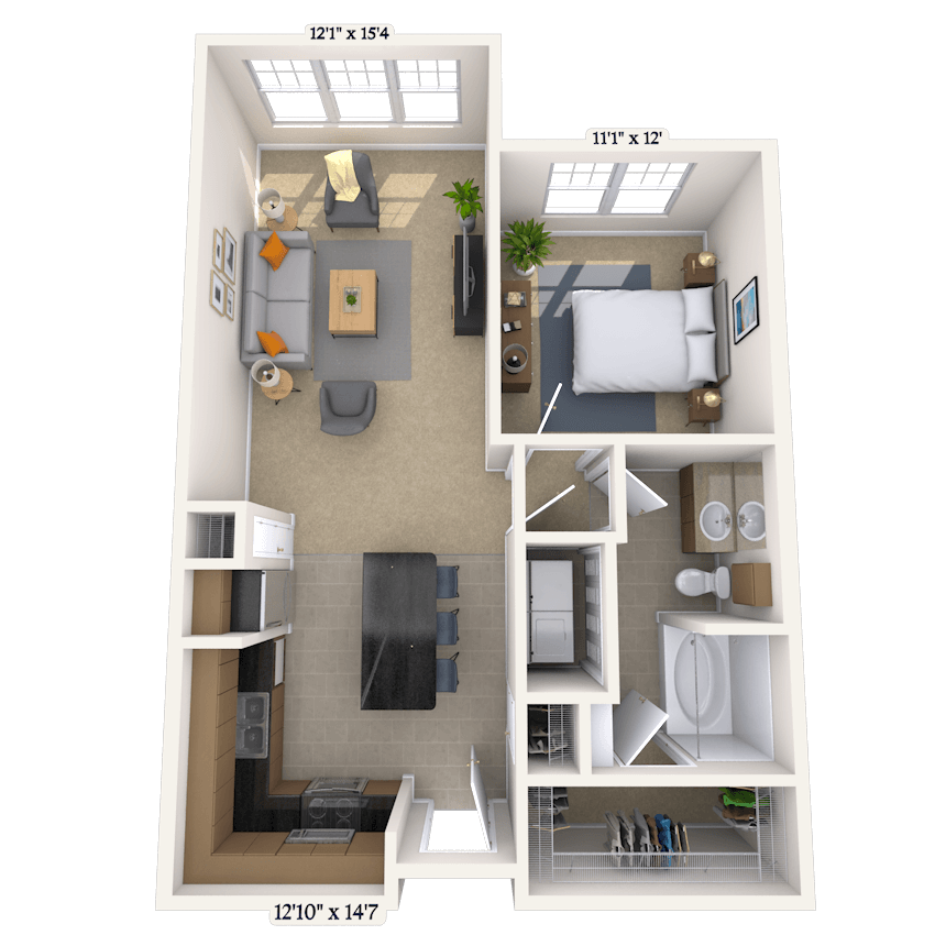 Floorplan image of unit 1201
